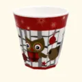 Melamine nine corner cup with cute owl pattern, durable plastic Japanese style cup. - Christmas Hide and Seek