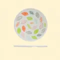 Plateau rond en melamine pour raviolis anti-chute suspendu cuisine domestique et commercial - Vaisselle en mélamine de qualité alimentaire (MF) / Feuilles Colorées