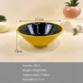 Bol à ramen bicolore en mélamine A5, diamètre 17.7cm, capacité 650ml, bol à soupe en plastique. - 33271 Bol à Nouilles Moyen / 7 Pouces (17.7x7.4cm) / Jaune/Noir