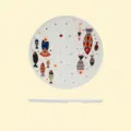 Assiette ronde en mélamine pour raviolis avec motif de poisson coloré, vaisselle de cuisine - Vaisselle en mélamine de qualité alimentaire (MF) / Petit Poisson
