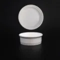 White melamine round bowl, shatterproof commercial tableware, 150ml capacity, 4.4 inch. - 4.4 Inch Round Bowl / Beige with Gold