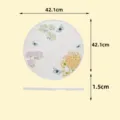 Assiette ronde en mélamine pour raviolis avec motif floral, plateau de service cuisine durable - Vaisselle en mélamine de qualité alimentaire (MF) / Oiseau libre