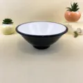 Bol à nouilles en mélamine A5, grand bol à soupe noir et blanc pour restaurant et maison - 33272 Grand Bol à Nouilles / 8.5 Pouces (21.8x8.5cm) / Extérieur Noir Intérieur Blanc