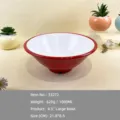 Bol à ramen bicolore en mélamine A5 bol à soupe épaissi pour restaurant et maison - 33272 Grand Bol à Nouilles / 8.5 Pouces (21.8x8.5cm) / Extérieur Rouge Intérieur Blanc
