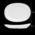 Plat de service ovale en mélamine blanche grande vaisselle minimaliste pour la maison - Bol Ovale de 15.2 Pouces / 30061 Blanc cassé