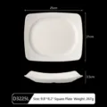 Plat carre blanc en melamine pour cantine vaisselle de restauration rapide 25x21cm neuf - Assiette Carrée 9,8 Pouces / 25x21x3.5cm / Beige
