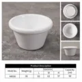 White melamine round sauce cup 62x62x37mm 50ml ramekin dipping bowl for home kitchen - Model 44016 (50ml) / White
