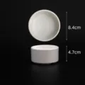 White melamine sauce cup 3.3 inch small bowl striped design 125ml capacity for restaurant kitchen - 3.3 Inch Striped Sauce Cup / Plain Beige