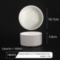 Melamine striped sauce bowl, white small serving bowl, 300ml capacity, 10.7cm diameter. - 4.12 Inch Striped Sauce Cup