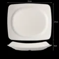 Assiette plate carrée en mélamine blanche pour restaurant et cantine rapide 31x27cm - Assiette Carrée 12 Pouces / 31x27x4cm / Beige