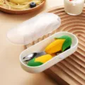 Süßes Mais Baby Löffel Gabel Set mit tragbarer Aufbewahrungsbox für tägliche Fütterung. - Gelb