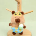 Cute capybara plush toy keychain tropical style backpack pendant key ring accessory - Approx. 12cm / Coconut Capybara