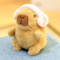 Capybara plush toy keychain with pink headphones cute stuffed animal bag pendant accessory variant - Headphone Style / Pink