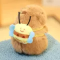 Simpatico portachiavi in peluche capibara con zainetto ape bambola morbida regalo - Circa 12cm / Capibara con Zaino Ape