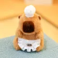 Simpatico ciondolo peluche capibara con cappello da cuoco e grembiule, morbido regalo. - Circa 12cm / Chef capibara