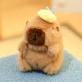 Cute capybara plush pendant, soft stuffed animal keychain for kids, afternoon tea style toy. - Approx. 12cm / Capybara with Bee on Head