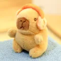 Cute capybara plush toy with cute headphones, soft keychain and bag pendant accessory. - Headphone Style / Orange