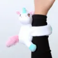 Unicorn plush slap bracelet cute animal wrist toy for kids party favors white pink toy - Unicorn Snap Bracelet / Approx. 13cm