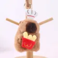 Cute Capybara plush keychain wearing chef hat holding french fries bag, soft cartoon doll gift. - Approx. 12cm / Capybara Little Chef - French Fries