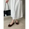 Brown flat split toe ballet shoes for women elegant casual footwear variant color - 35 / Coffee
