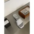 Sandalias planas trenzadas plateadas con punta cuadrada para mujer zapatos de verano chic - 35 / Plateado
