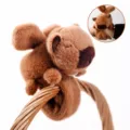 Brown Capybara Plush Slap Bracelet Cute Angel Wings Stuffed Animal Toy Wristband Gift - Brown