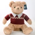 Simpatico orsacchiotto di peluche con maglione retrò, morbida bambola regalo per bambini. - 55cm / marrone chiaro