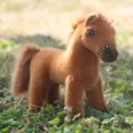 Cute simulation horse plush toy brown pony doll stuffed animal ornament gift wholesale. - Realistic Faux Mink Horse - Dark Brown / Approx. 28cm/200g