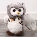 Simpatico peluche gufo giocattolo morbida bambola animale cuscino regalo per bambini decoro - 20cm / Grigio