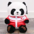 Süßes Panda Plüschtier Kuscheltier mit sportlicher Jacke weiche Puppe als tolles Geschenk - Baobao Baby Campus-Panda - rote Schuluniform / 23cm