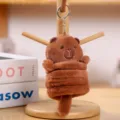 Mignon capybara peluche porte-clés marron animal en peluche sac pendentif cadeau mignon - Capybara à ressort