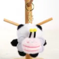 Simpatico portachiavi peluche panda ape animale soffice borsa ciondolo giocattolo morbido - Schiena di Panda Ape / 11cm / Rosa