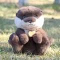 Cute Realistic Otter Plush Toy Sitting Stuffed Animal Doll Soft Pillow Gift For Kids - Sitting Otter - Grey / 25cm