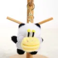 Simpatico portachiavi di peluche panda ape, morbido ciondolo per borsa e accessorio. - Schiena di Panda Ape / 11cm / Giallo