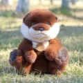 Cute simulation otter plush toy doll sitting posture soft stuffed pillow for kids. - Sitting Otter - Brown / 25cm
