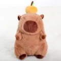 Süßes Capybara Plüschtier Stofftier Kuscheltier mit Orange auf dem Kopf für Kinder - Ca. 23cm / Orange auf dem Kopf Stil
