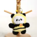 Carino ape panda peluche portachiavi soffice animale borsa fascino regalo adorabile - Panda Ape / 11cm / Giallo