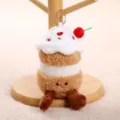 Süßer kreativer Kuchen Plüschtier Taschenanhänger weiche Puppe Geburtstagsgeschenk - Kleiner Kuchenanhänger / Braun