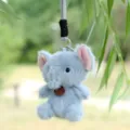 Ciondolo borsa peluche elefante blu carino morbido giocattolo animale con cinturino per zaino - Peluche elefante con laccetto da polso - Circa 12cm/65g