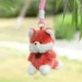 Ciondolo per borsa in peluche simpatico portachiavi animale decorazione regalo borsa - Peluche volpe con laccetto da polso - Circa 12cm/65g