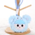 Carino portachiavi in peluche blu ciondolo borsa bambola morbida accessorio zaino regalo - Portamonete-Blu