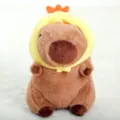 Schattige capybara pluche speelgoed met gele kuiken capuchon, zachte knuffelpop kussen. - Ong. 23cm / Kuikenmuts
