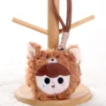 Simpatico portamonete in peluche marrone con orecchie di animale, ciondolo borsa soffice e pratico. - Portamonete - marrone