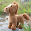 Giocattolo cavallo peluche marrone carino bambola animale stoffa regalo bambino variante - 15cm / Marrone chiaro