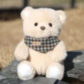 Orsacchiotto di peluche con bavaglino alla moda, simpatico peluche regalo per bambini. - Orso con sciarpa - Marrone