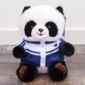 Süßer Panda Plüschtier in blauer Sportjacke, weiches Kuscheltier Geschenk für Kinder. - Hugging Baby Campus-Panda - Blaue Schuluniform / 23cm