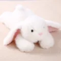 Simpatico coniglio di peluche bianco con orecchie pendenti bambola morbida regalo bimbo. - Coniglio Aiji sdraiato - Bianco