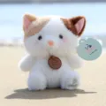 Simpatico gatto tricolore di peluche morbido animale di peluche bambola con etichetta - Gattino cicciottello profumato - circa 17cm/170g