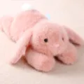Peluche coniglio rosa sdraiato con orecchie lunghe, dolce animale di peluche regalo per bambini. - Coniglio Agee sdraiato - Rosa