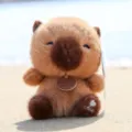 Simpatico capibara di peluche marrone morbida bambola animale antistress per bambini - Peluche profumato capibara - Circa 17 cm/170 g